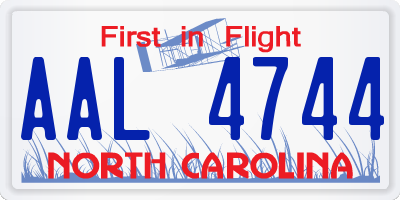 NC license plate AAL4744