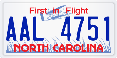 NC license plate AAL4751