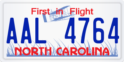 NC license plate AAL4764