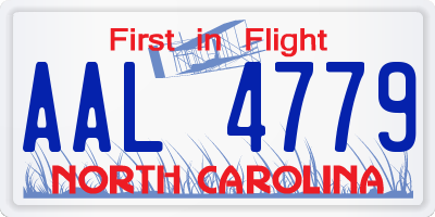 NC license plate AAL4779