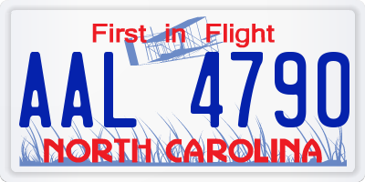 NC license plate AAL4790