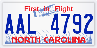 NC license plate AAL4792
