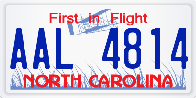 NC license plate AAL4814