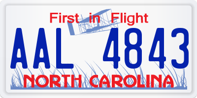 NC license plate AAL4843