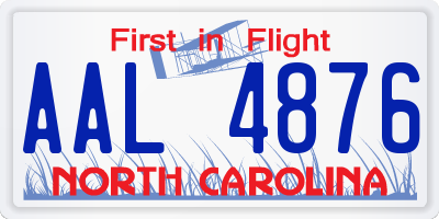 NC license plate AAL4876