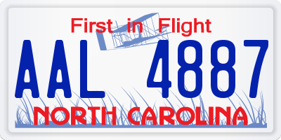 NC license plate AAL4887