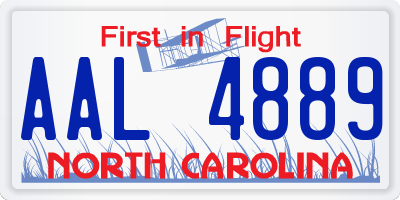 NC license plate AAL4889