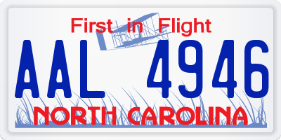 NC license plate AAL4946