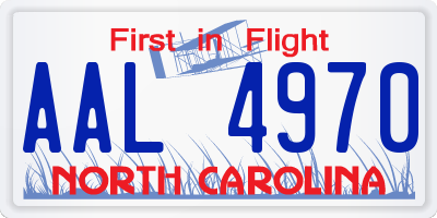 NC license plate AAL4970