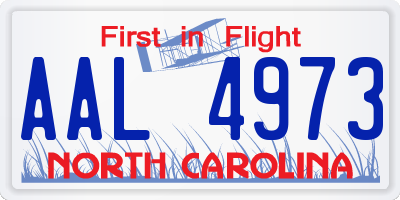 NC license plate AAL4973