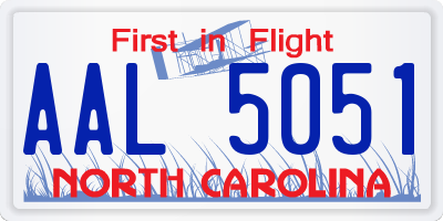 NC license plate AAL5051