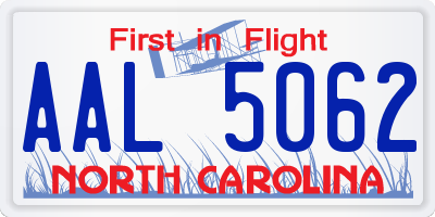 NC license plate AAL5062