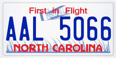 NC license plate AAL5066