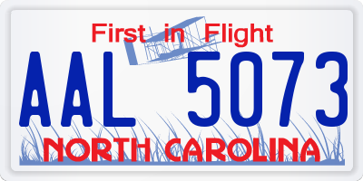 NC license plate AAL5073