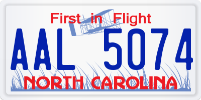 NC license plate AAL5074