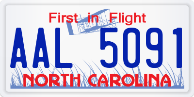 NC license plate AAL5091