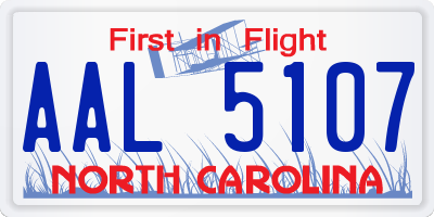 NC license plate AAL5107
