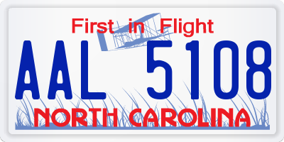 NC license plate AAL5108