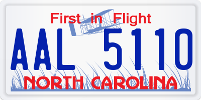 NC license plate AAL5110