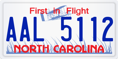NC license plate AAL5112