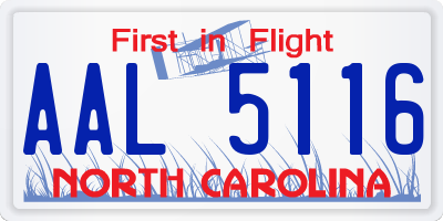 NC license plate AAL5116