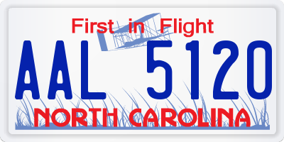 NC license plate AAL5120