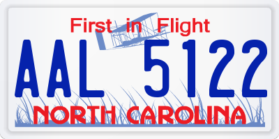 NC license plate AAL5122