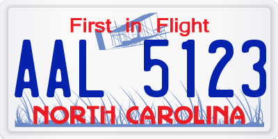 NC license plate AAL5123