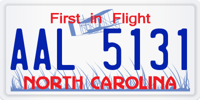 NC license plate AAL5131