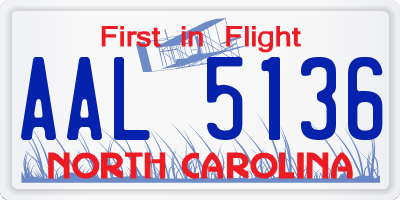 NC license plate AAL5136