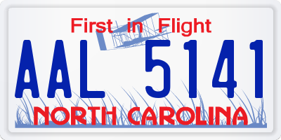 NC license plate AAL5141