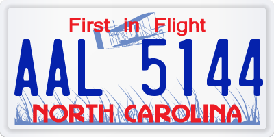 NC license plate AAL5144