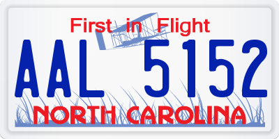 NC license plate AAL5152