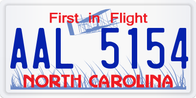 NC license plate AAL5154