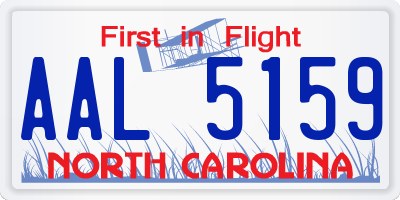 NC license plate AAL5159