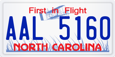 NC license plate AAL5160