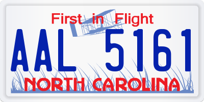 NC license plate AAL5161
