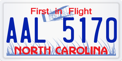 NC license plate AAL5170