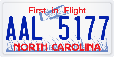 NC license plate AAL5177