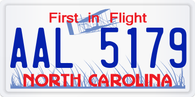NC license plate AAL5179