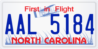 NC license plate AAL5184