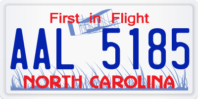 NC license plate AAL5185