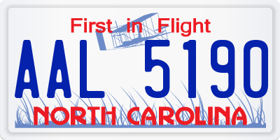 NC license plate AAL5190