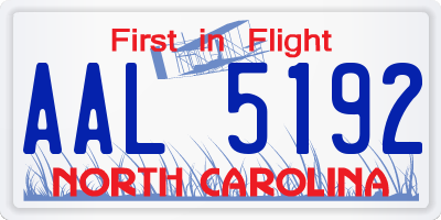 NC license plate AAL5192