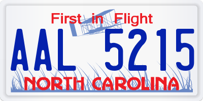 NC license plate AAL5215