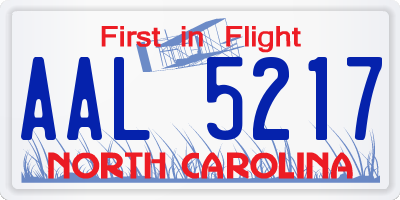 NC license plate AAL5217