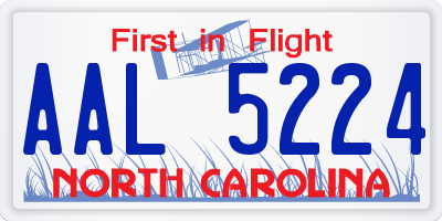 NC license plate AAL5224