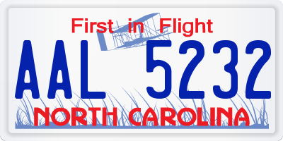 NC license plate AAL5232