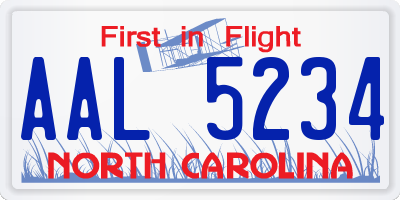 NC license plate AAL5234