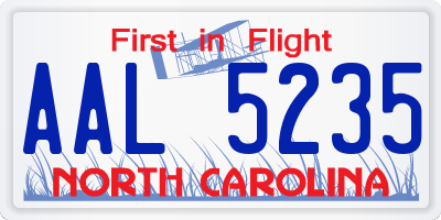 NC license plate AAL5235